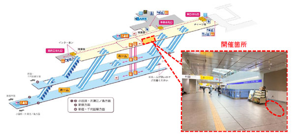 下北沢駅構内のマルシェ開催場所