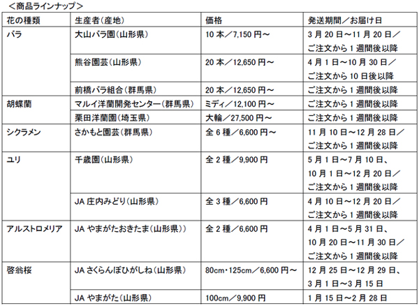 商品ラインナップ