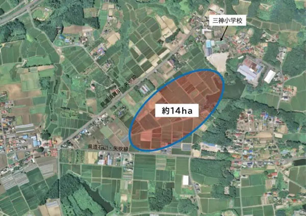 今回、旬彩ファームが進出したのはこの農地の一角
