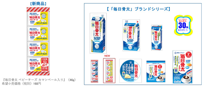 カルシウムとMBPを摂取「毎日骨太 ベビーチーズ カマンベール入り」新発売　雪印メグミルク