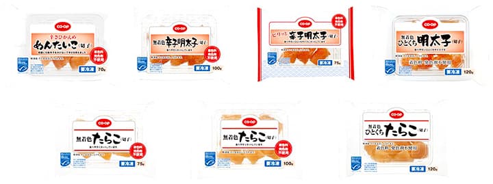 トレイ・ふたに再生プラスチックを採用する水産食品