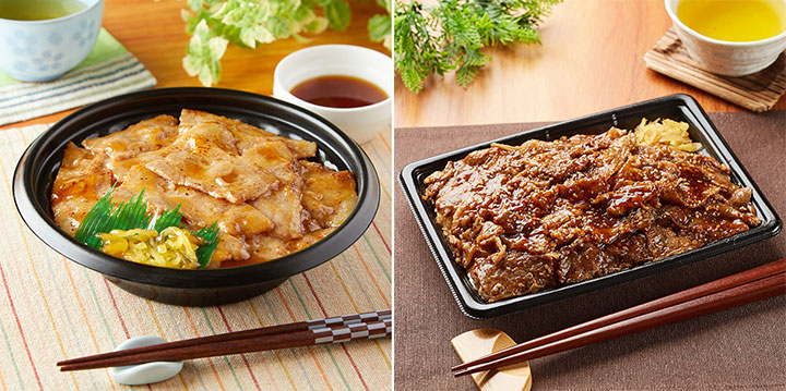 炙り焼　おろし豚丼（まろやかぽん酢）・特製ダレの炙り焼牛カルビ重