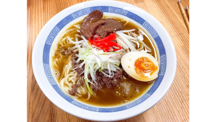 濃厚な鹿骨と鹿そぼろ、鹿チャーシューがのった「タバラーメン」