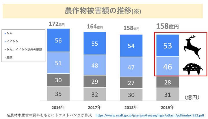 農作物被害額の推移