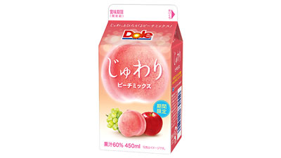 広がる桃の香り「Dole じゅわり ピーチミックス」期間限定発売　雪印メグミルク