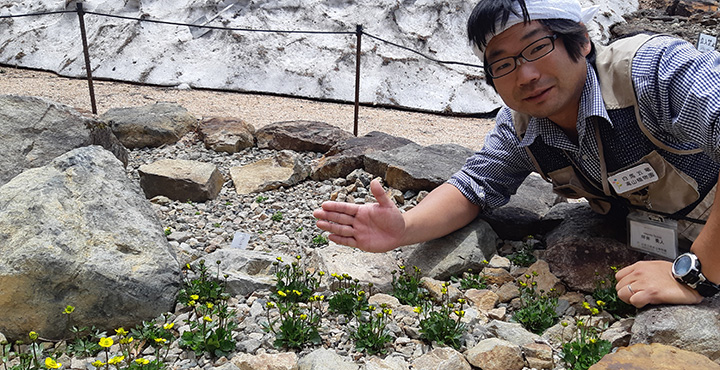 種子を採取した植物園園長の坪井園長