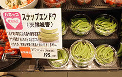 寒波で被害受けた野菜を販売 コープみらいソラマメやスナックエンドウ