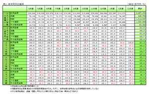 表２　前年同月比推移