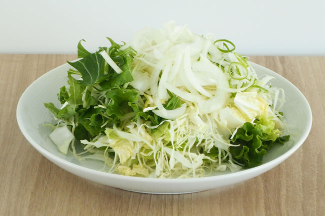 20190603　1/2 日分の野菜がとれるオニオンミックス　盛り付け例