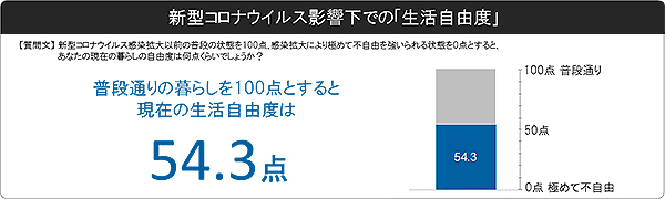 生活自由度54.3点、経済の停滞に不安は91.2％　新型コロナに関する調査　博報堂生活総研