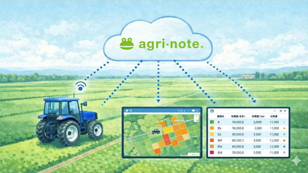 農機OpenAPI活用「アグリノート」農機連携機能を新たに公開