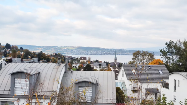 わさび栽培プロジェクト立ち上げ地から望むチューリッヒ湖