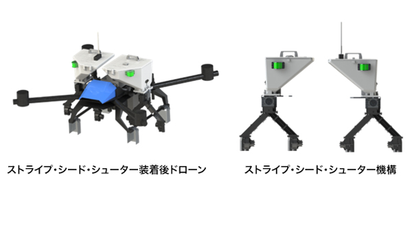 「ストライプ・シード・シューター」装着後ドローン、機構