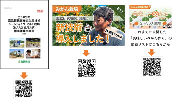 図2：階段畑用の片側S.マルチを紹介した標準作業手順書とYouTube動画
