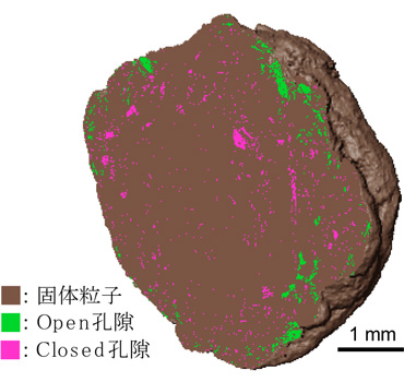 図：土壌団粒中の孔隙（黄色土）