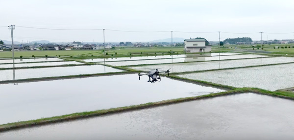 田植え時。散布時間はわずか数分で完了