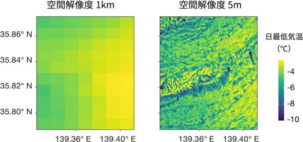 複雑な地形で日最低気温をピンポイントに推定　作物の凍霜害対策等に期待　農研機構