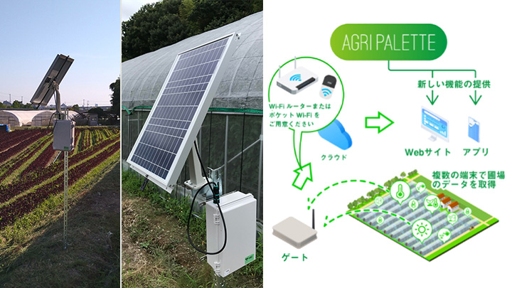 電源の確保が難しいほ場にセンシングシステムを導入できるAgriPalette