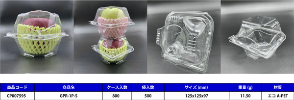 小玉～中玉に対応する「GPR-1P-S」・製品内容