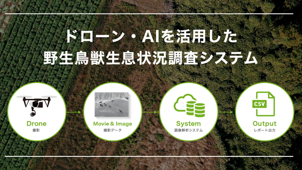 「ドローン・AIを活用した野生鳥獣生息状況調査システム」の特許取得　スカイシーカー