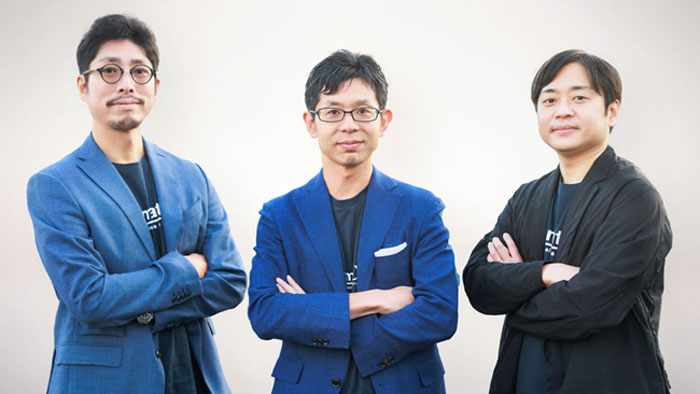 右から新任取締役CFOの信原氏、代表取締役 渡邉善太郎氏、取締役CTO 倉本泰隆氏