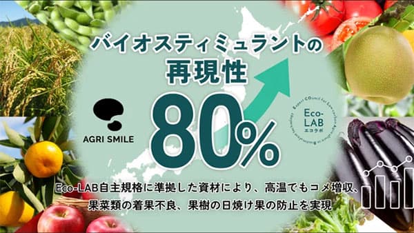80％のほ場でバイオスティミュラント効果を確認　32都道府県の106ＪＡが実証参画　AGRI-SMILE