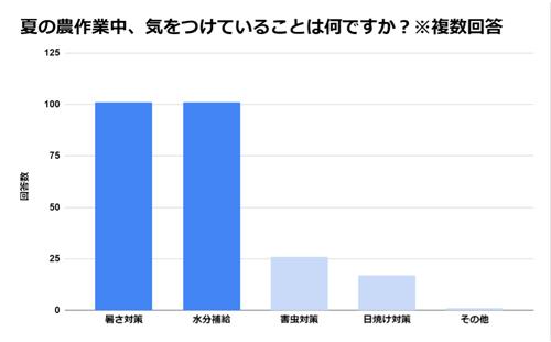 夏の農作業中、気をつけていることは何ですか？