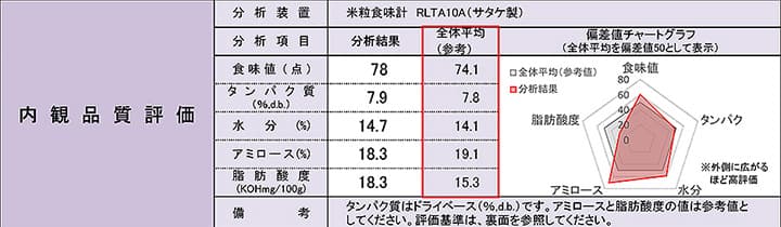 診断結果報告書の一部見本