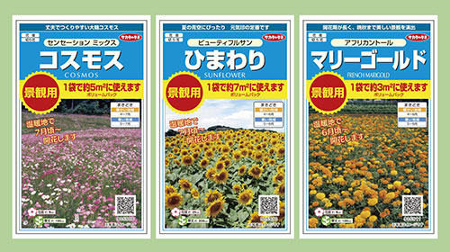 一面に広がる花畑を庭で　春まきの定番3品目を追加　サカタのタネ