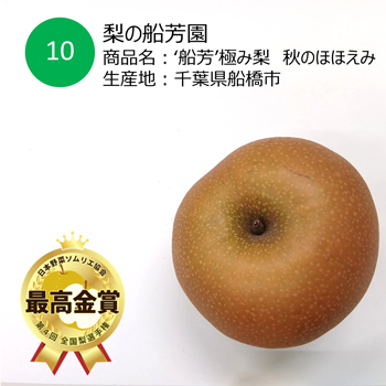 おいしい「梨」NO3.jpg最高金賞の '船芳'極み梨　秋のほほえみ