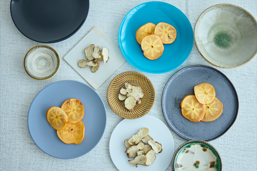 五條市西吉野の富有柿、宇陀市の紫菊芋、大和橘など奈良の素材を使用