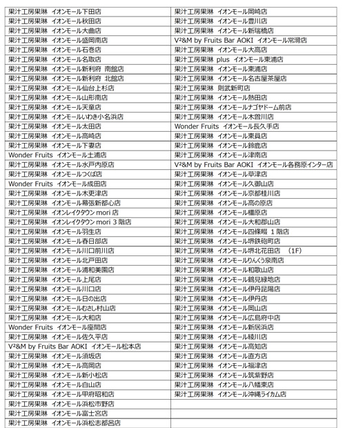『とろ～り柿ジュース』販売店舗一覧