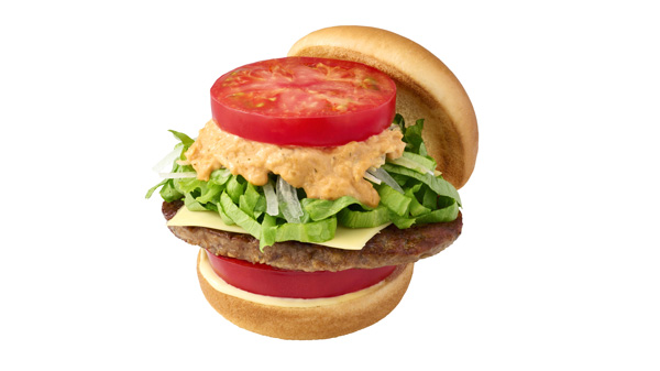 新とびきり 大盛りトマト モス野菜チーズバーガー