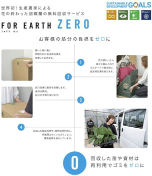 胡蝶蘭の無料回収サービス「フォアスゼロ」イメージ