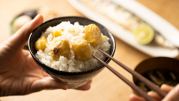 この秋採れた国産和栗を100%使用した「栗ごはんの素」