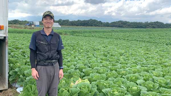 川上村で白菜を生産する由井さん