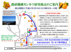 静岡県静岡市にある果樹茶業研究部門カンキツ研究拠点を一般公開　農研機構