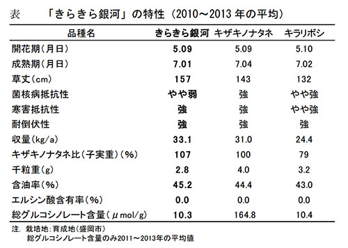 きらきら銀河と他の比較グラフ